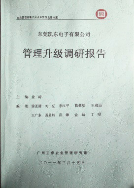 2011年3月15日，正睿咨詢專家向凱東決策層陳述調(diào)研報告